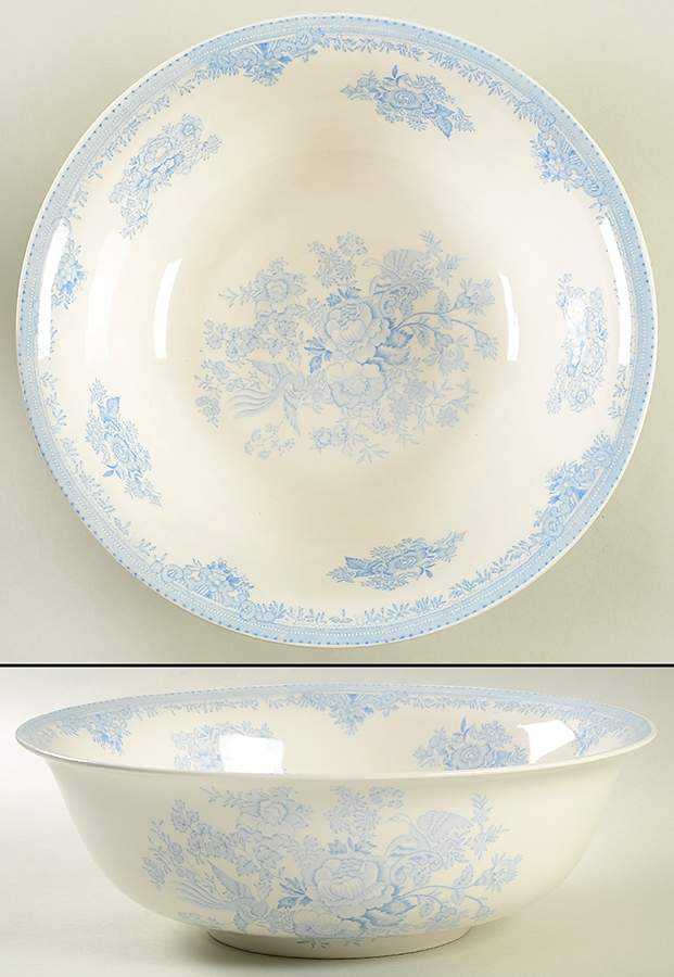 Asiatic Pheasants Blue 12" Large Fruit Bowl by Burgess & Leigh-1
