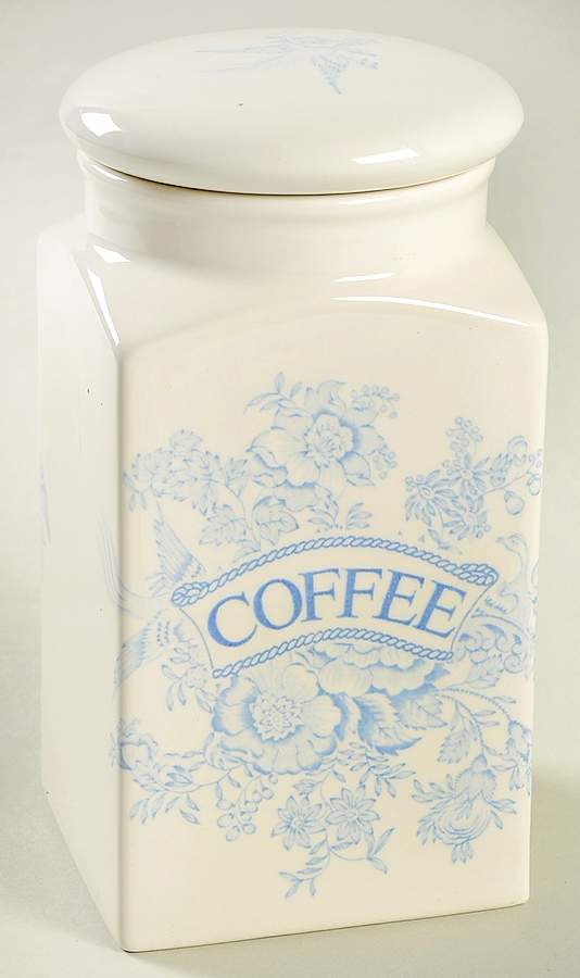 Asiatic Pheasants Blue Square Coffee Canister & Lid by Burgess & Leigh-1