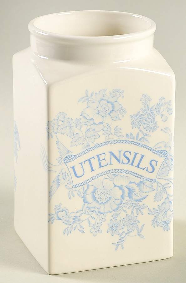 Asiatic Pheasants Blue Utensil Holder by Burgess & Leigh-1