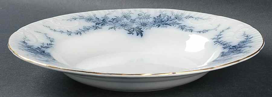 Daisy (Flow Blue) Large Rim Soup Bowl by Burgess & Leigh-1