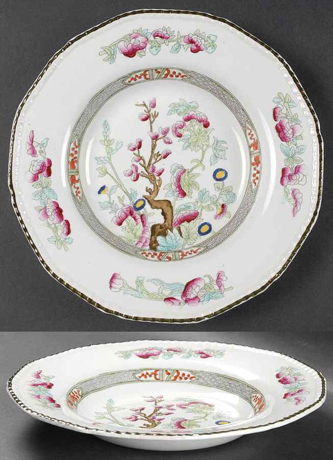Indian Tree Large Rim Soup Bowl by Burgess & Leigh-1