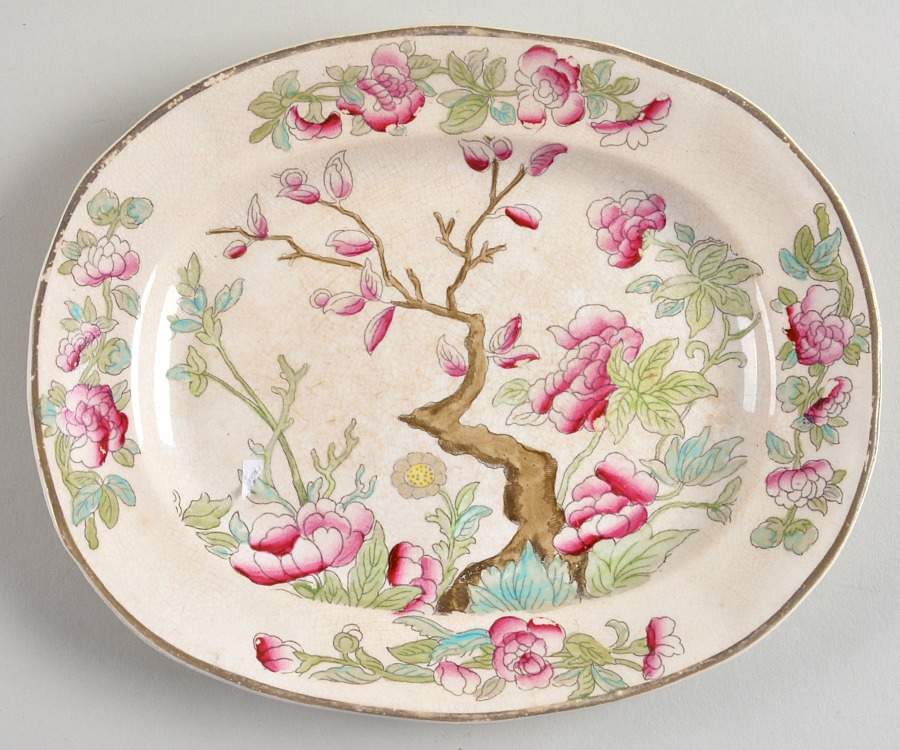 Indian Tree Underplate for Sauce Boat by Burgess & Leigh-1