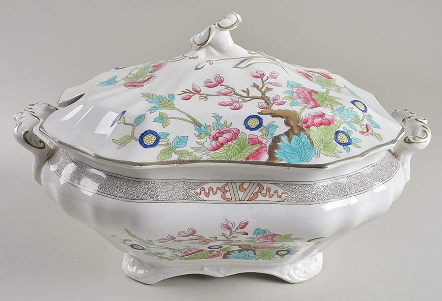 Indian Tree (Scalloped) Oval Tureen & Lid by Burgess & Leigh-1