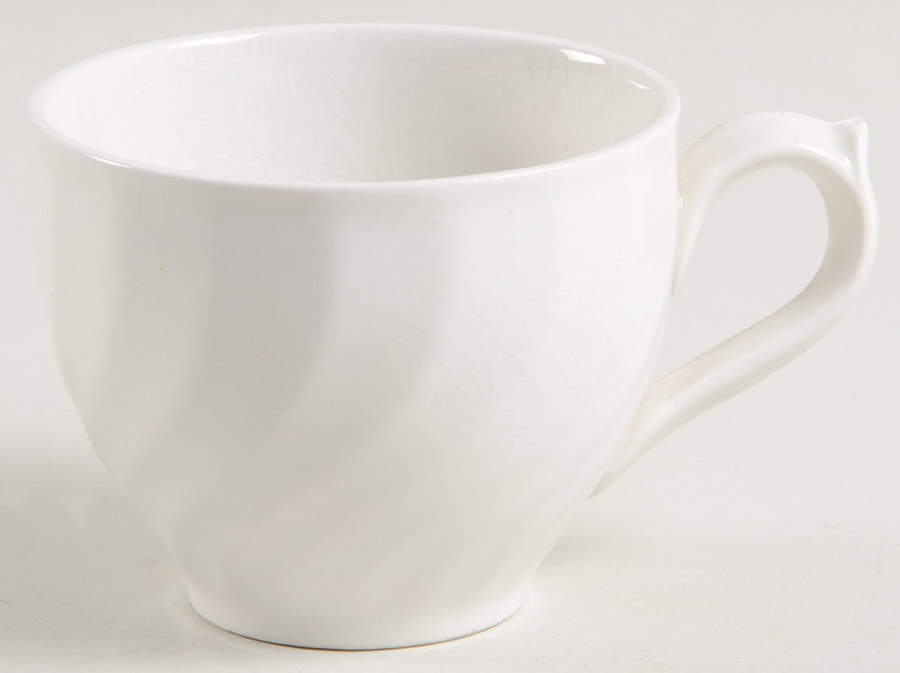 Queen's White Flat Demitasse Cup by Burgess & Leigh-1
