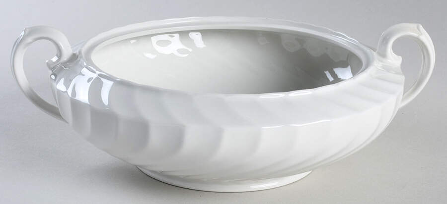 Queen's White Round Vegetable No Lid by Burgess & Leigh-1
