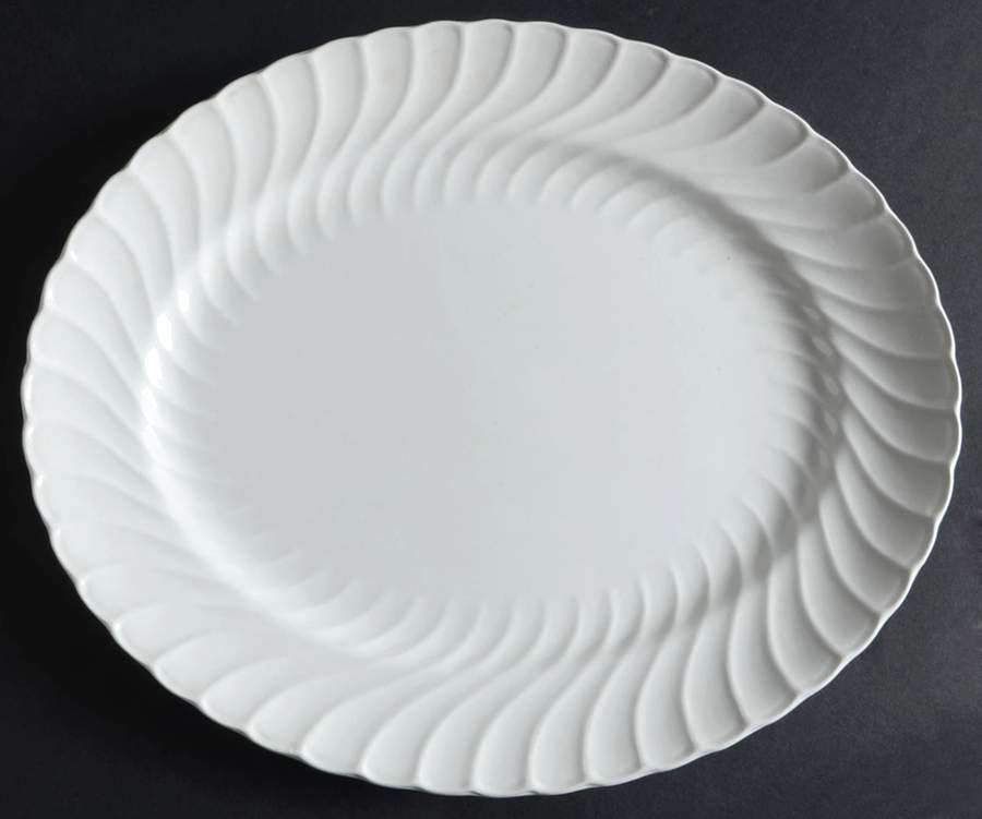 Queen's White 12" Oval Serving Platter by Burgess & Leigh-1