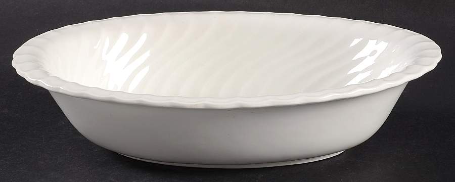 Queen's White 8" Oval Vegetable Bowl by Burgess & Leigh-1