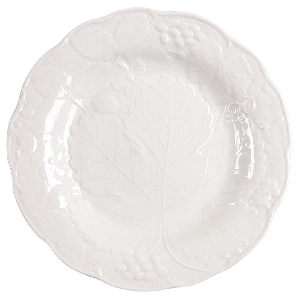 Strawberry and Grape Leaf White (Davenport) Salad Plate by Burgess & Leigh-1