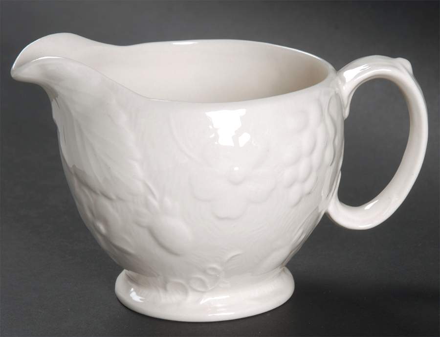 Strawberry and Grape Leaf White (Davenport) Creamer by Burgess & Leigh-1