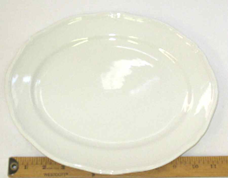 Terrace White 12" Oval Serving Platter by Burgess & Leigh-1