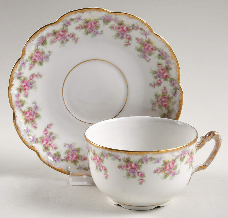 Bridal Wreath Flat Cup & Saucer Set by Bawo & Dotter-1