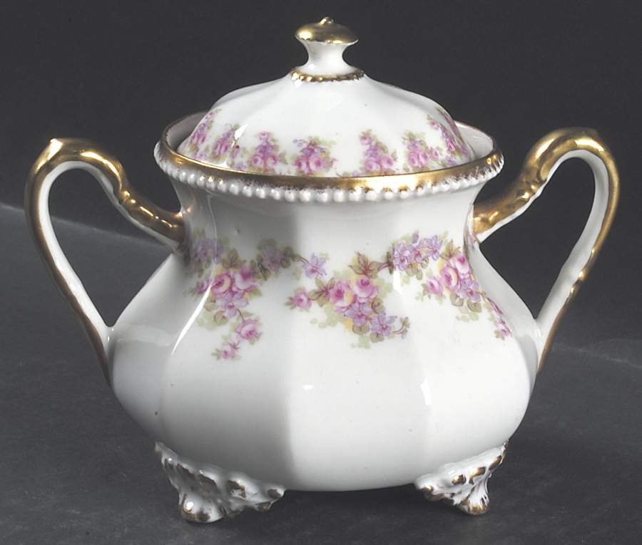 Bridal Wreath Sugar Bowl & Lid by Bawo & Dotter-1