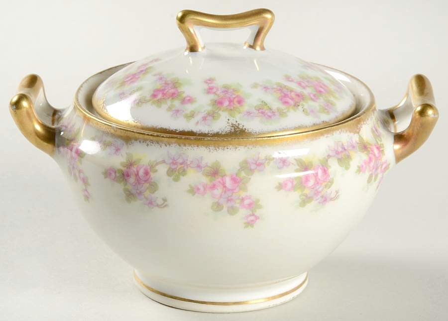 Bridal Wreath Sugar Bowl & Lid by Bawo & Dotter-1
