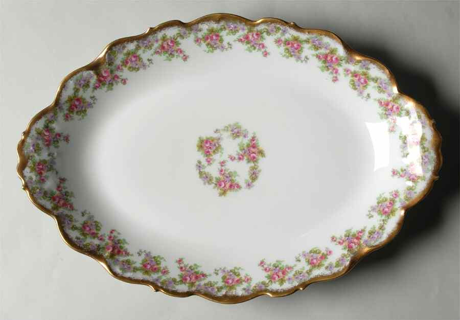 Bridal Wreath 13" Oval Serving Platter by Bawo & Dotter-1