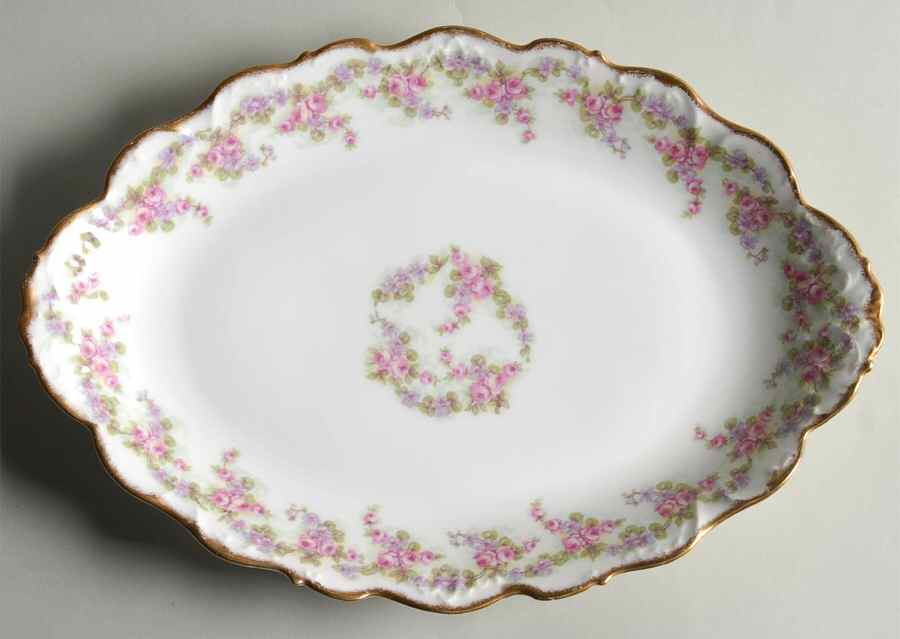 Bridal Wreath 11" Oval Serving Platter by Bawo & Dotter-1