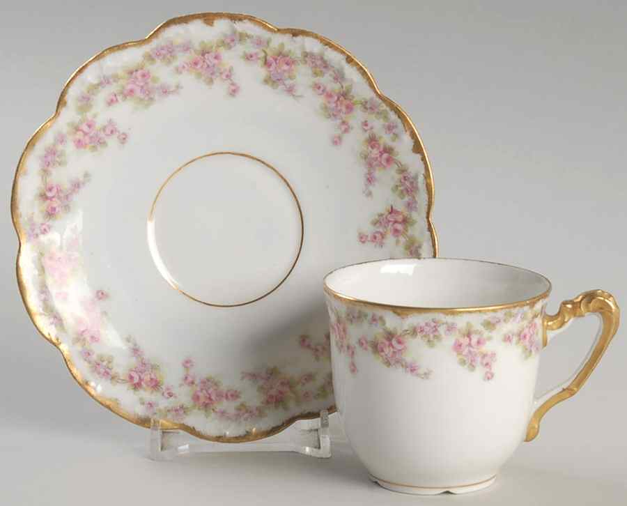 Bridal Wreath Flat Demitasse Cup & Saucer Set by Bawo & Dotter-1