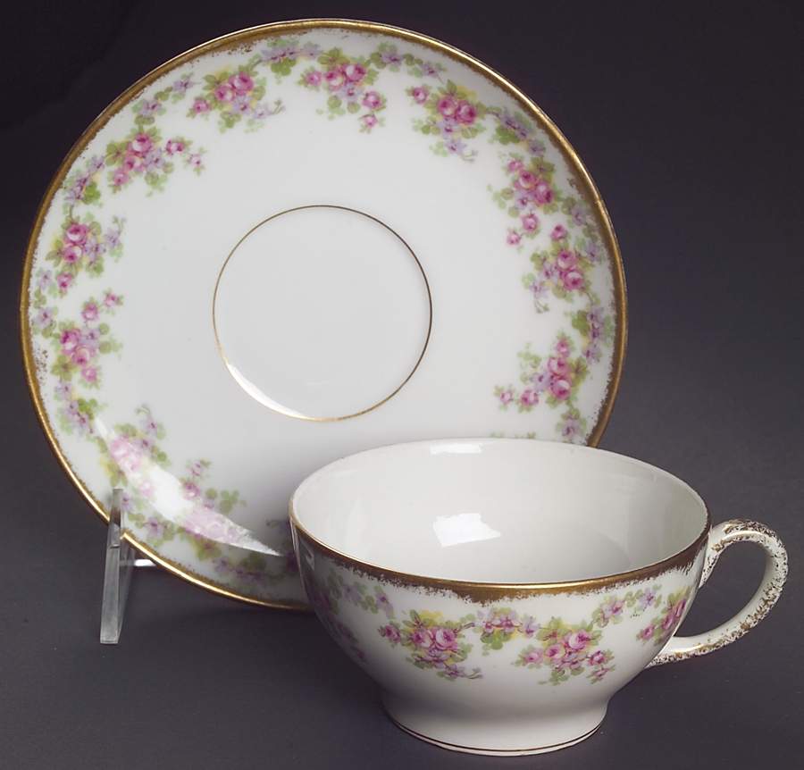 Bridal Wreath Flat Cup & Saucer Set by Bawo & Dotter-1