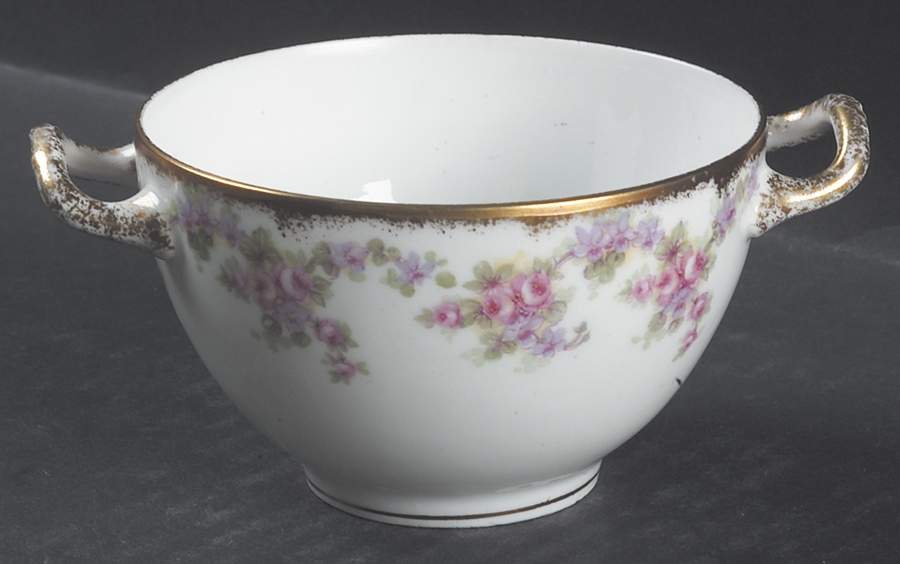 Bridal Wreath Flat Bouillon Cup & Saucer by Bawo & Dotter-1