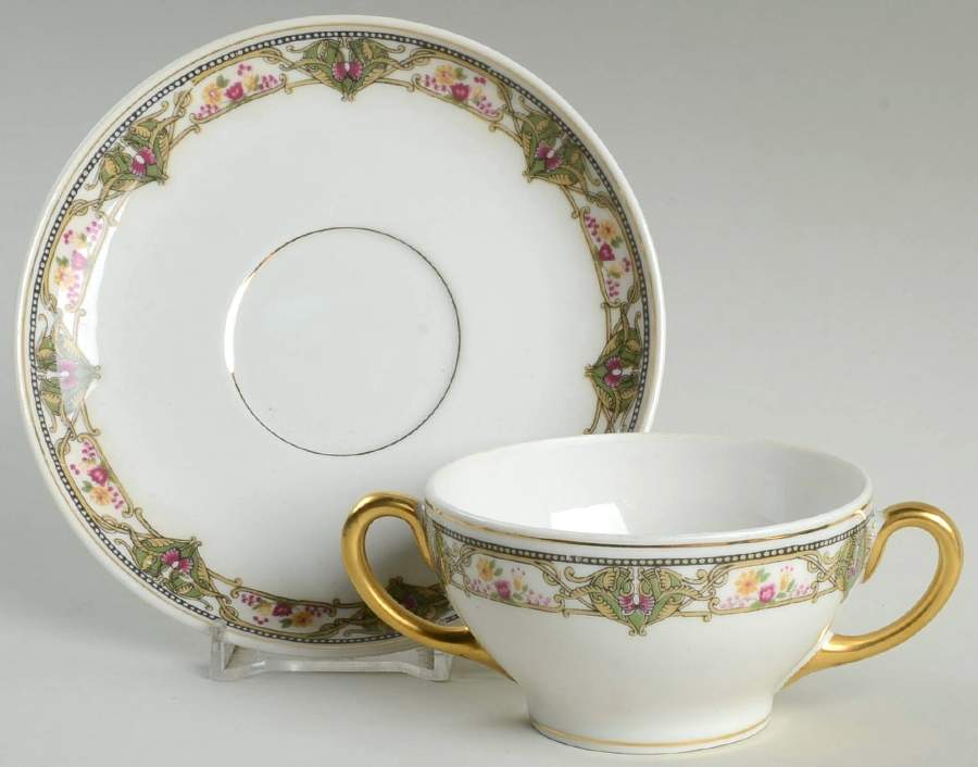 BWD12 (WHITE BACKGROUND) Flat Bouillon Cup & Saucer by Bawo & Dotter-1