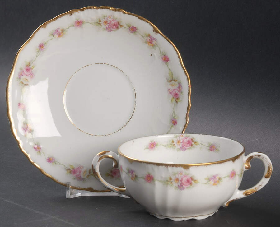 BWD31 Footed Bouillon Cup & Saucer by Bawo & Dotter-1