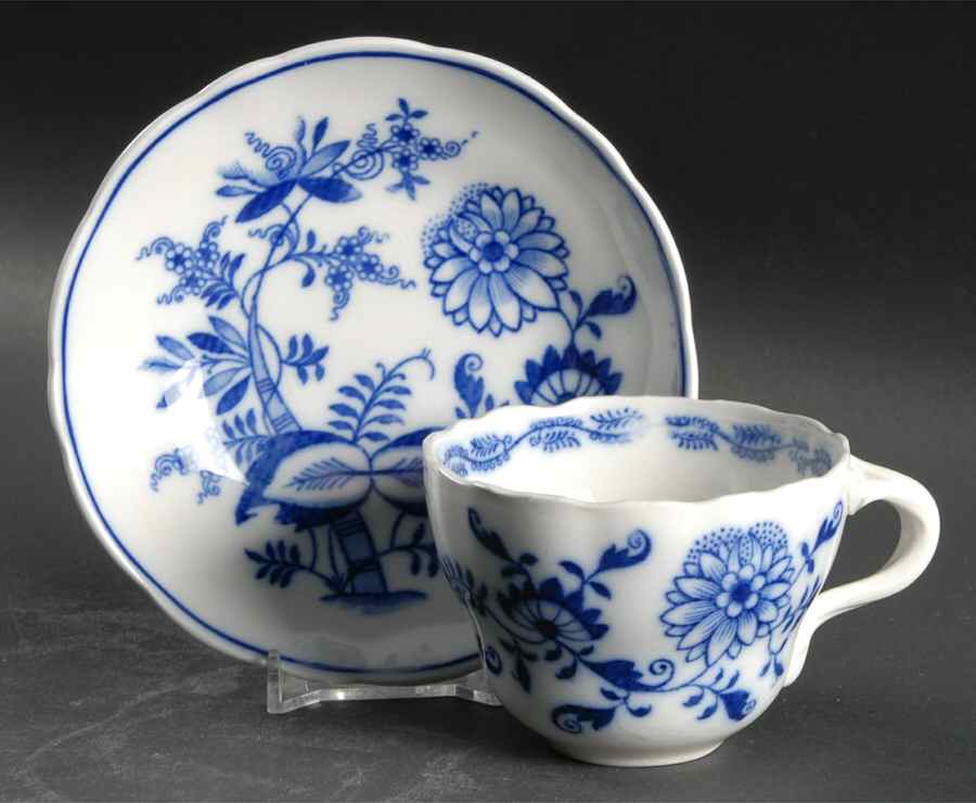 Meissen (Scalloped) Flat Cup & Saucer Set by Brown, Westhead & Moore-1