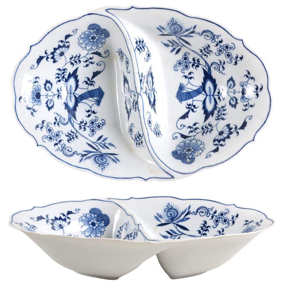 Blue Danube 11" Oval Divided Vegetable Bowl by Blue Danube (Japan)-1