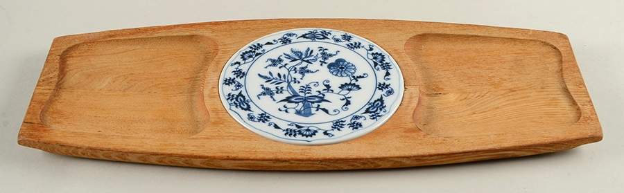 Blue Danube 18" Rectangular Wood Hostess/Cheese Server w/Tile by Blue Danube (Japan)-1