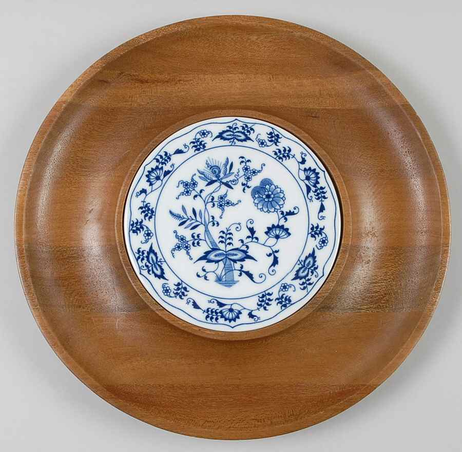 Blue Danube 13" Round Wood Cheese with Glass Dome & Tile by Blue Danube (Japan)-1