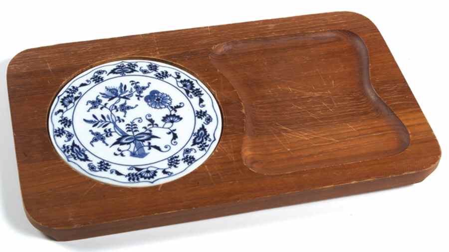 Blue Danube 14" Rectangular Wood Cheese Tray W/Ceramic Tile by Blue Danube (Japan)-1