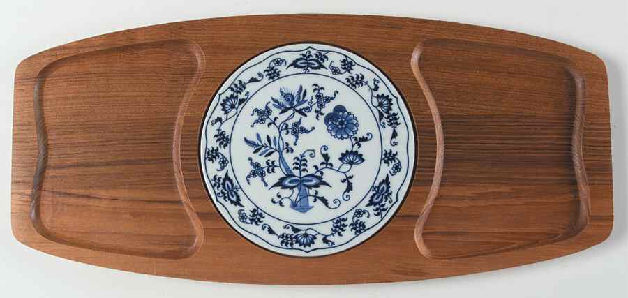 Blue Danube 17" Rectangular Wood Hostess/Cheese Server W/Tile by Blue Danube (Japan)-1