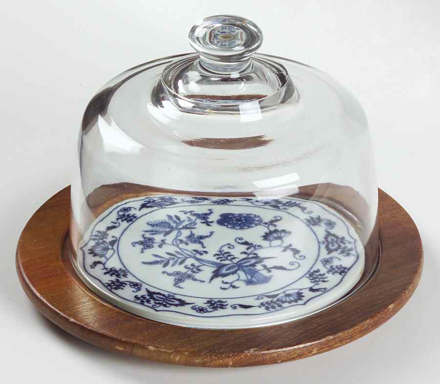 Blue Danube 8" Round Wood Cheese with Glass Dome & Tile by Blue Danube (Japan)-1