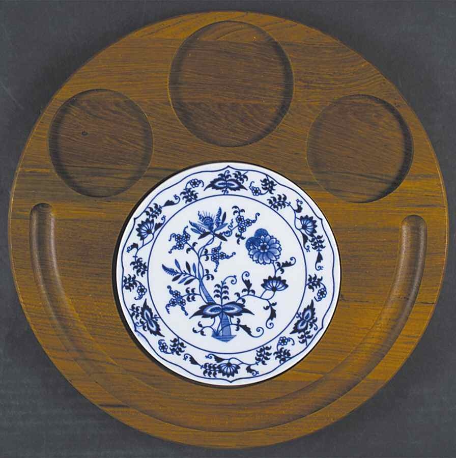Blue Danube 12" Round Wood Cheese/Wine W/Tile by Blue Danube (Japan)-1