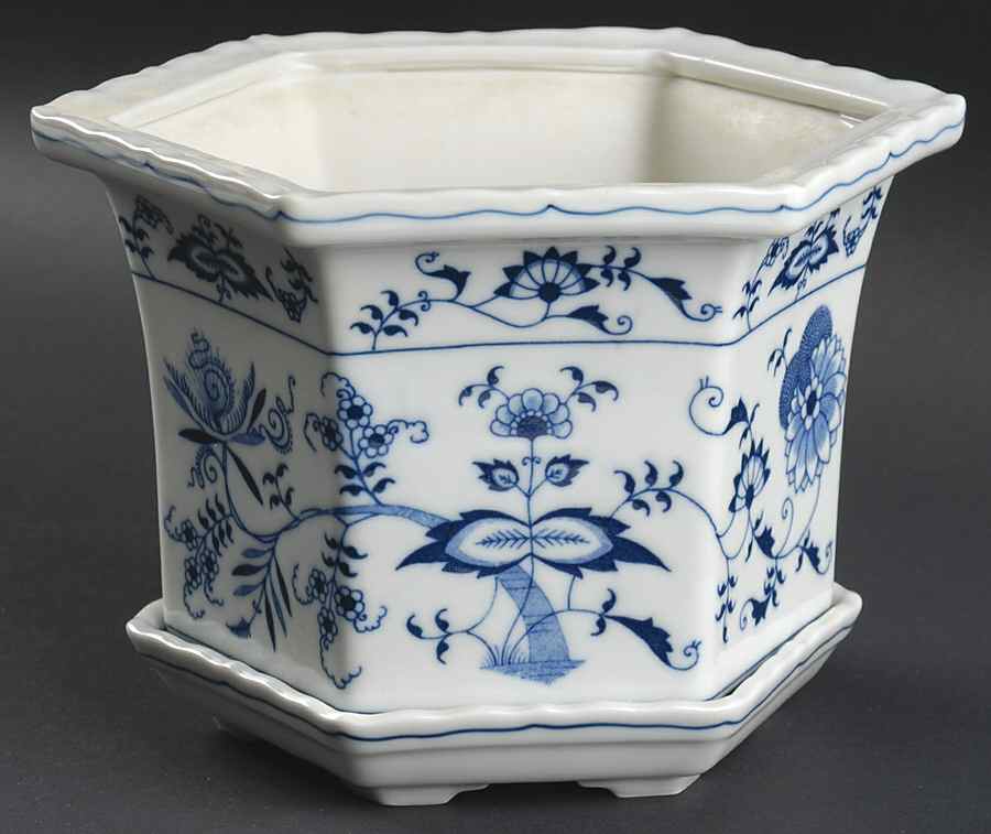 Blue Danube Large Flower Pot & Underplate by Blue Danube (Japan)-1