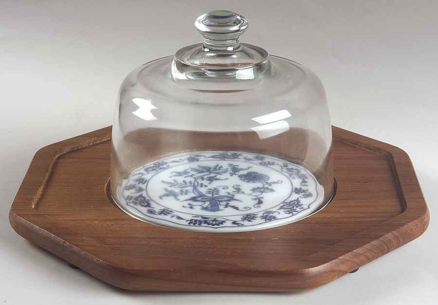 Blue Danube Octagonal Wood Cheese with Glass Dome and Tile by Blue Danube (Japan)-1