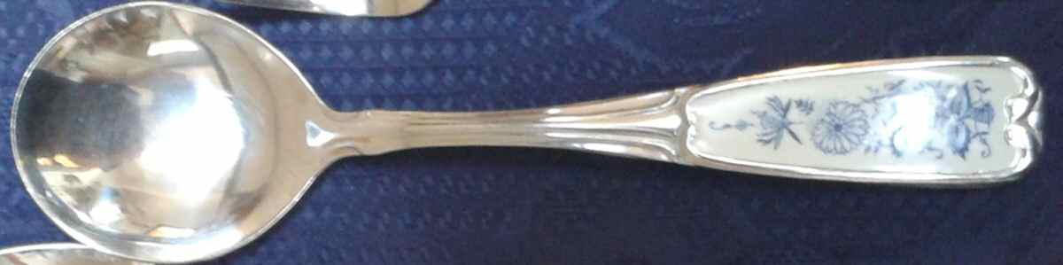 Blue Danube Cream Soup Spoon by Blue Danube (Japan)-1