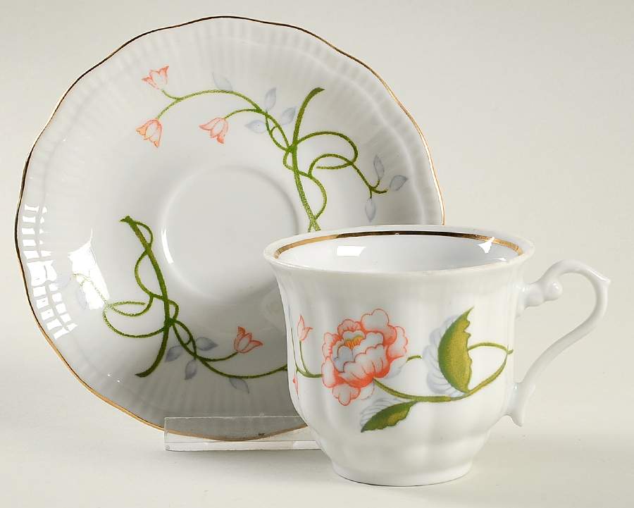 Trellis Flat Cup & Saucer Set by Baum Brothers-1