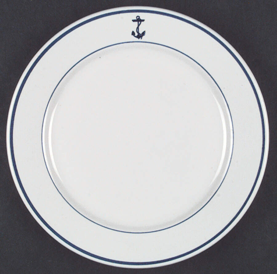US Navy Mess Wardroom Officer Dinner Plate by Buffalo Pottery-1
