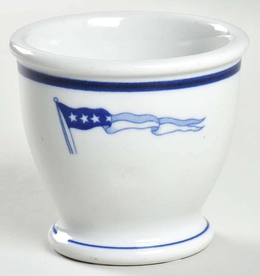 US Navy Mess Wardroom Officer Single Egg Cup by Buffalo Pottery-1