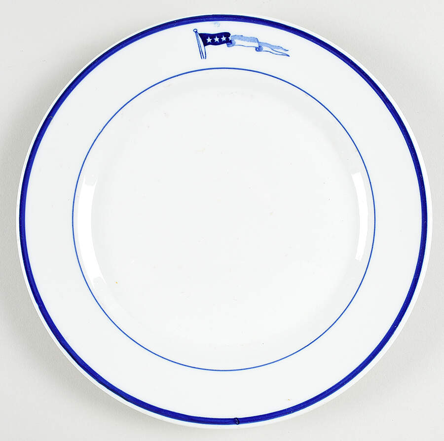 US Navy Mess Wardroom Officer Dinner Plate by Buffalo Pottery-1