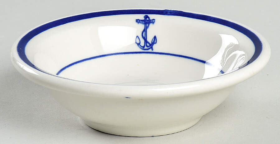 US Navy Mess Wardroom Officer Fruit/Dessert (Sauce) Bowl by Buffalo Pottery-1