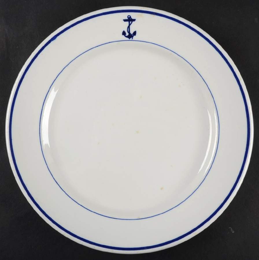 US Navy Mess Wardroom Officer Luncheon Plate by Buffalo Pottery-1