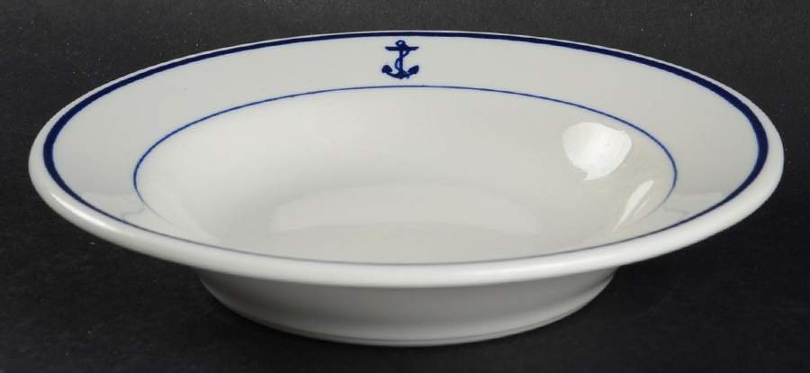 US Navy Mess Wardroom Officer Rim Cereal Bowl by Buffalo Pottery-1