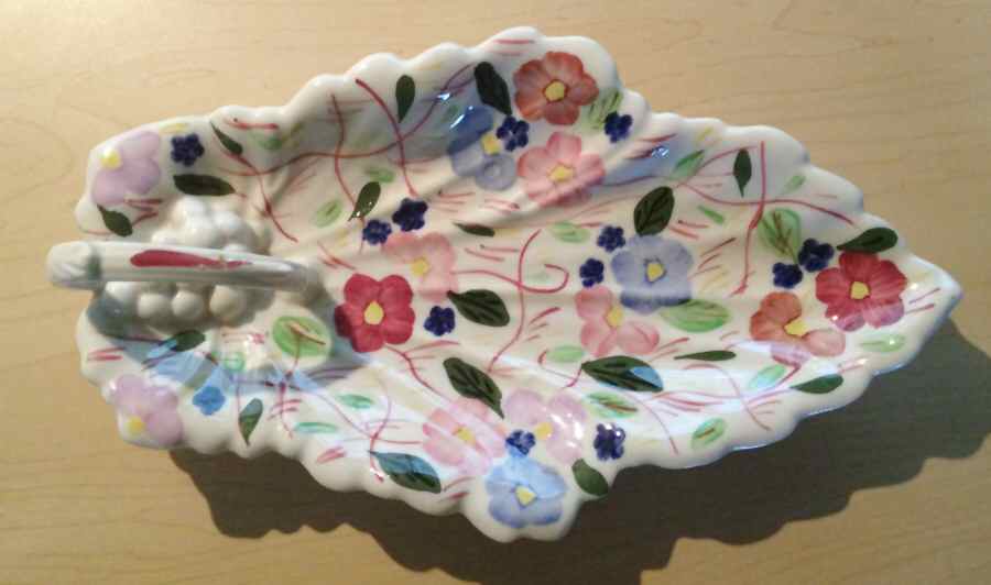 Rose of Sharon Celery by Blue Ridge Southern Pottery-1