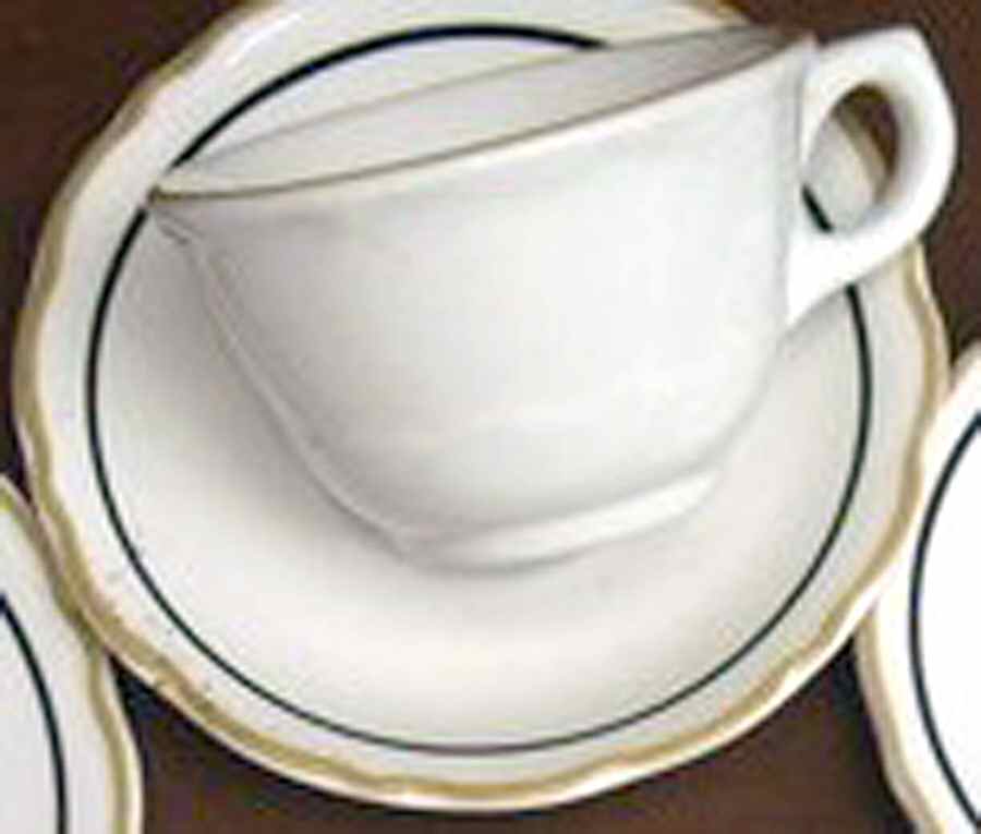 BUF32 Flat Cup & Saucer Set by Buffalo Pottery-1