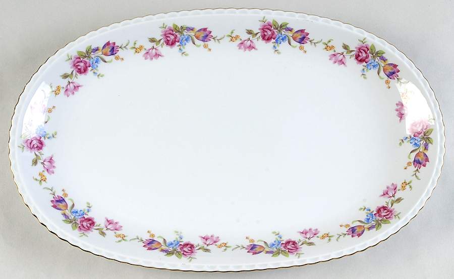 Flower Border 15" Oval Serving Platter by Bavaria-1