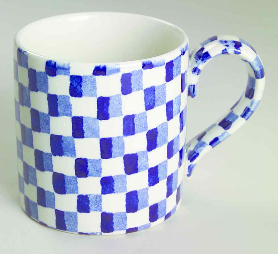 Chequers Blue Mug by Burgess & Leigh-1
