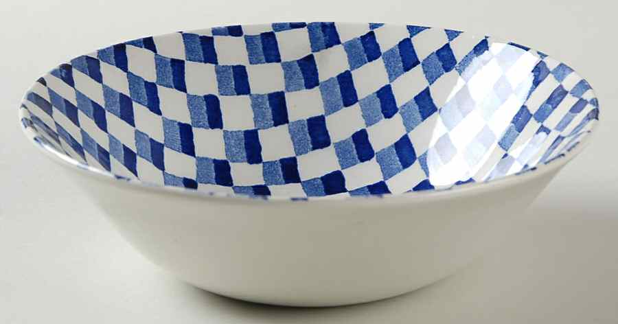 Chequers Blue Coupe Cereal Bowl by Burgess & Leigh-1