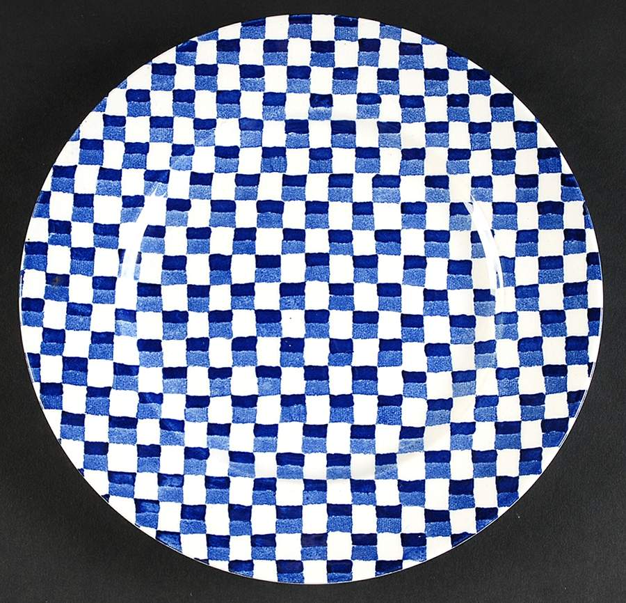Chequers Blue Luncheon Plate by Burgess & Leigh-1