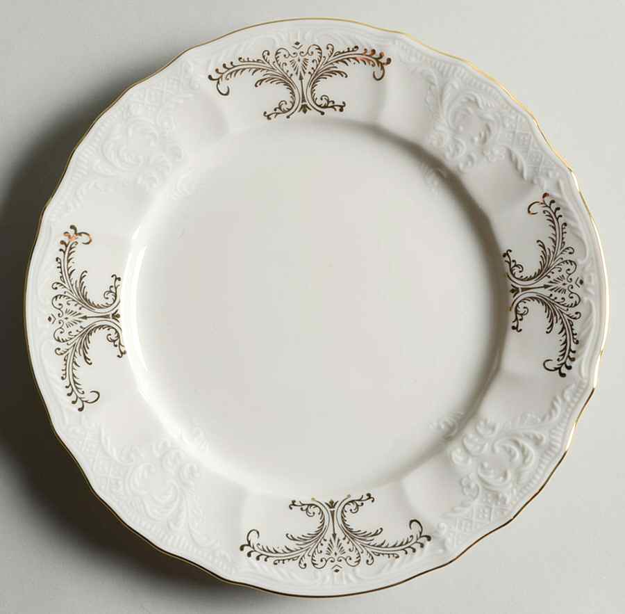 Bernadotte Gold Scroll Salad Plate by Baum Brothers-1