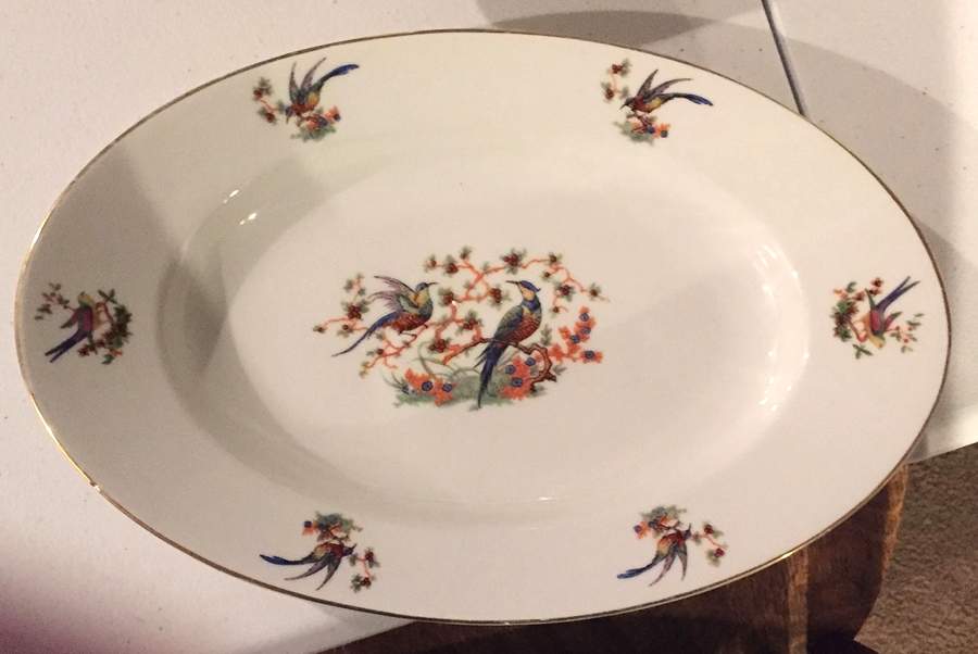 BOH65 (Gold Trim) 12" Oval Serving Platter by Bohemia Ceramic Works-1